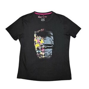 Robert Graham Tee Mens Size L Black Abstract Face Graphic Short Sleeve T-Shirt